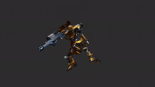 Roboter in Aktion mit Standing Melee Attack 360 High Style-Stil