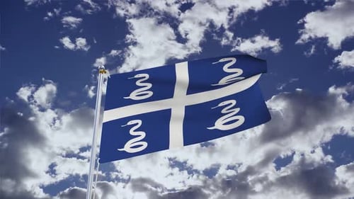 Drapeau de la Martinique avec ciel