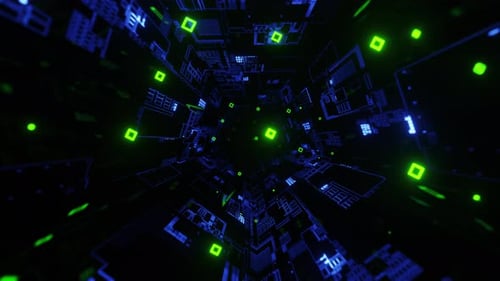 Futuristic Technology Tunnel Loop Background Animation