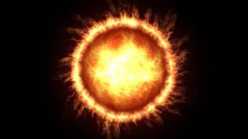 Abstract Fiery Sun Energy Orb Loop