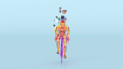 Abstract art of a X-ray cyclist riding