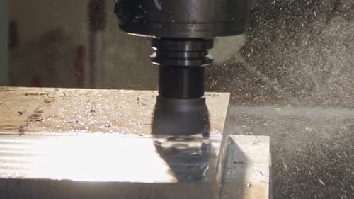 Machining process - CNC mill manufacturing an advanced metal part