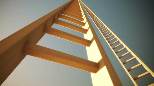 Endless ladder climbing animation. A slow way to the top. Loopable. HD