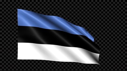 Waving Estonian Flag Animation for National Representation