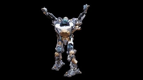 3D Animated Sci-Fi Robot Transforming Character Gestures