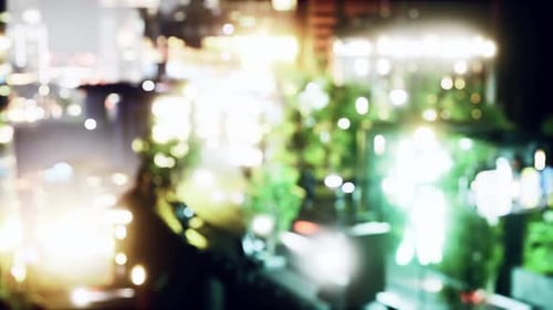 Abstract Bokeh City Night Lights Loop Background