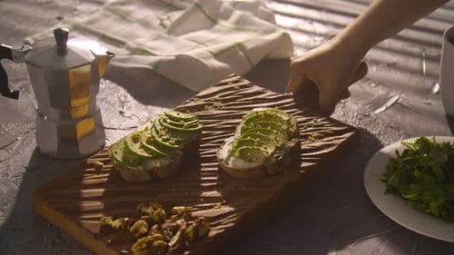 Avocado Toast and Coffee for Breakfast