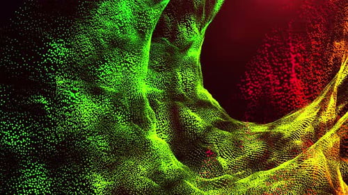 Abstract Colorful Fluid Particles waves background motion