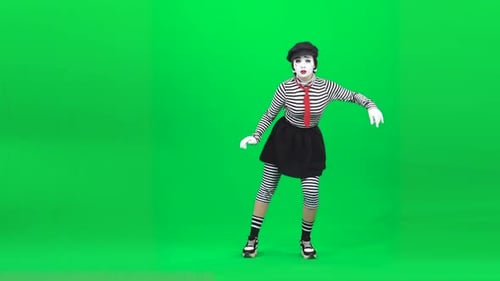 Mime Girl benimmt sich wie sie skaten
