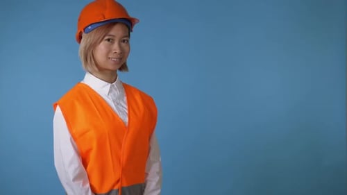 Beautiful Girl Worker Greeting Say Hello