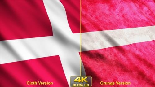 Modern Waving Denmark Flag Seamless Loop