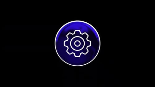 Rotating Settings Gear Icon 3D Animation