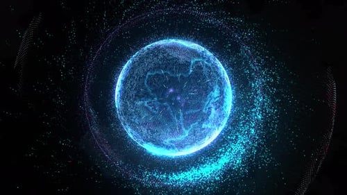 Futuristic Digital Sphere Particle Logo Reveal Animation