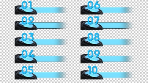 Futuristic Numbered Lower Thirds with Glowing Technology Design