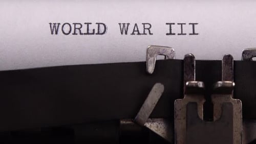 Vintage Typewriter Types the Words 'World War III'