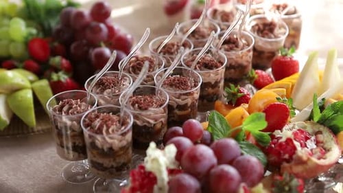 Wedding Pastries on Sweet Table Candy Buffet