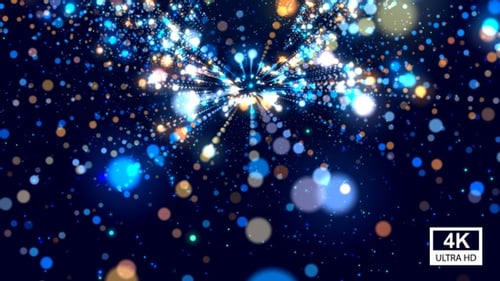Dynamic Colorful Sparkling Particle Burst Abstract Background