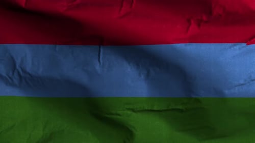 Realistic Waving Fabric Flag Animation with Red Blue Green