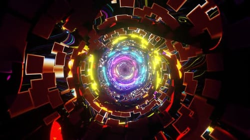 Vj Loop Tunnel Iridescence Of Colors 02