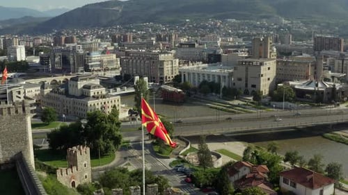 Aerial View of Skopje Macedonia