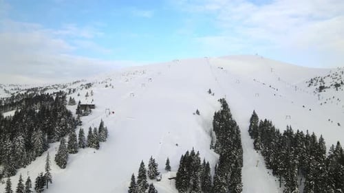 Aerial View Ski Resort in the Highlands