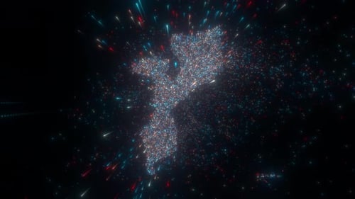 Abstract Particle Bird Forming Animation Loop