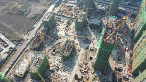 Construction site in city