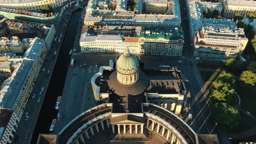 tremendous famous landmark with grey rooftop aerial view