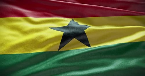 Waving Ghana Flag Seamless Loop Animation