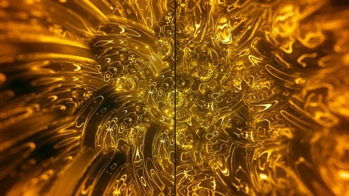 Golden Abstract Fluid Flowing Light Art Background Loop