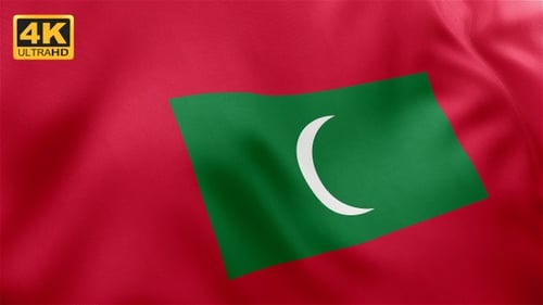 Maldives National Flag Waving Loop