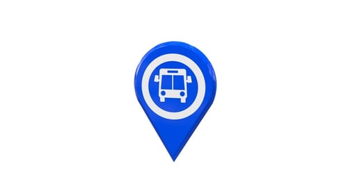 Bus Station Map Pointer Blue V3