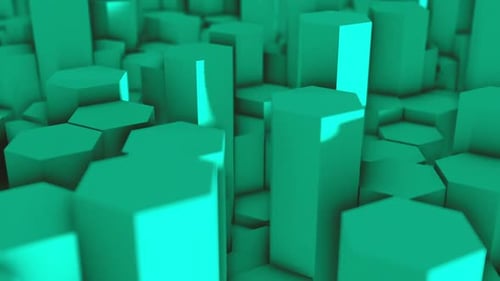 Abstract Dynamic Geometric Hexagon Pillars Background Animation