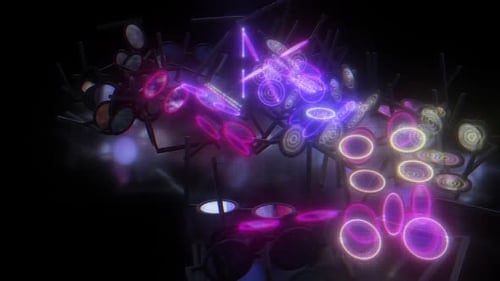 Futuristic Neon Glitch Data Stream Background