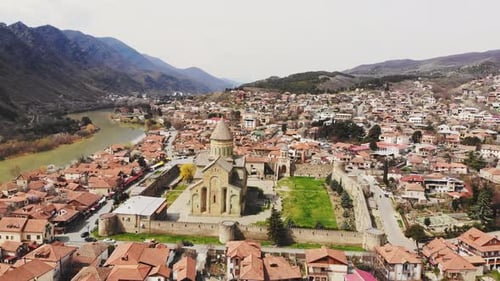 Mtskheta Town In Georgia Aerial View