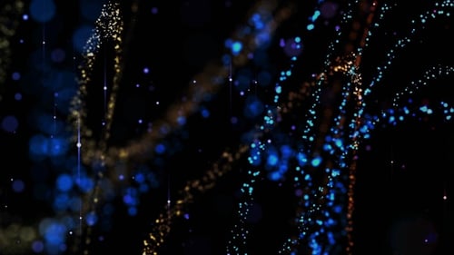 Colorful Abstract Fluid Particles Flowing Motion Background Loop