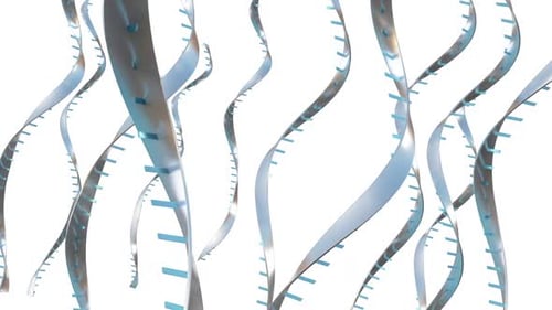 Flowing Abstract DNA Helix Ribbons Background Loop