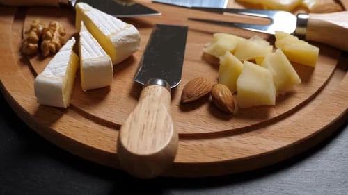 Cheese Board Still Life with Various Cheeses