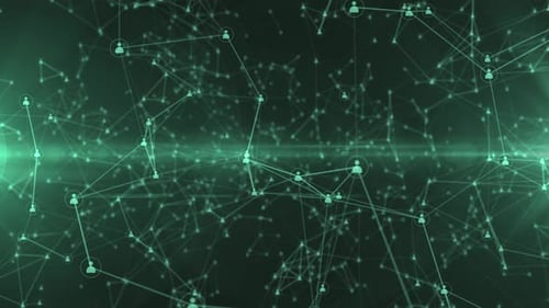 Digital Network Connections with Animated User Icons