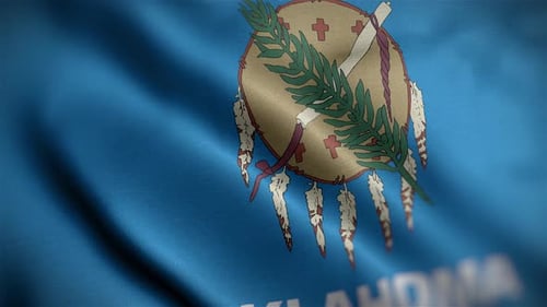 Realistic Waving Oklahoma State Flag Animation