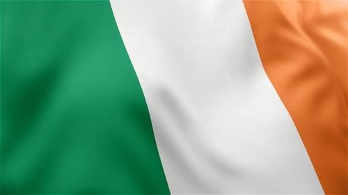Seamless Waving Ireland Flag Loop Motion Background