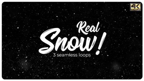 Animated Falling Snow Loops on Black Background