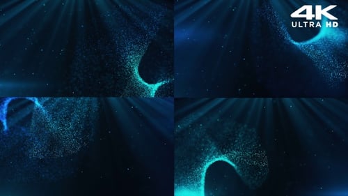 Abstract Blue Particle Wave Dynamic Background Loop