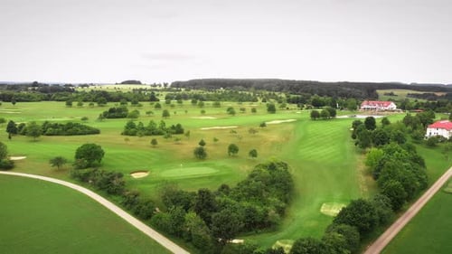Golf course, aerial view