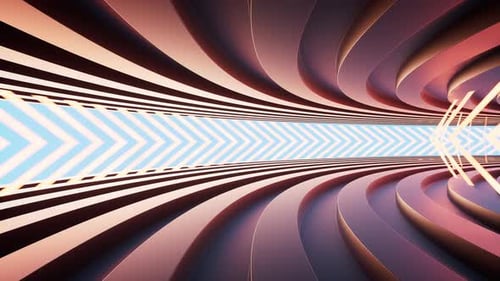 Neon lights and tunnel