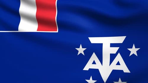 French Southern and Antarctic Lands Flag Waving Animation