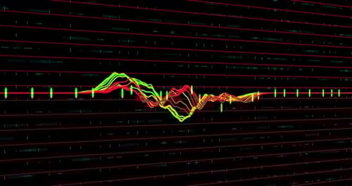 Futuristic Digital Data Waveform Interface Animation