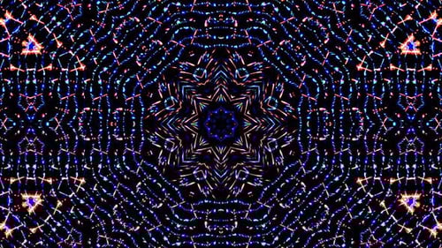 Glowing Geometric Particle Kaleidoscope Loop