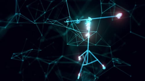 studio boom arm hologram Close up hd