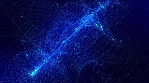 Abstract Glowing Blue Light Particle Energy Background